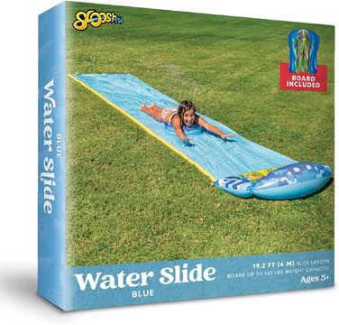 Водна гірка JOYIN 585 см х 90 см Slip and Slide з 1 бодібордом, дитяча водна гірка, літня іграшка з вбудованим розбризкувачем для садового та вуличного використання