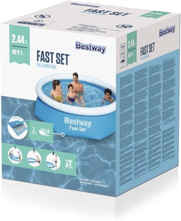 Наземний басейн Bestway Fast Set без насоса Ø 244 x 61 см, синій, круглий