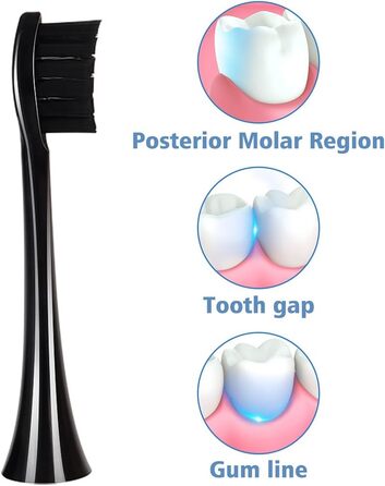 Насадок для щітки Підходить для wondersmile Електрична зубна щітка, змінні щітки Щітки для насадок Підходить для wondersmile Звукова зубна щітка (чорна), 10 шт.