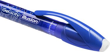 Ручка BIC Gel-ocity Illusion Rollerball, 2 гелеві ручки з 6 картриджами для заправки, синій і чорний, середня щільність лінії, набір з можливістю повторного видалення та стирання з заправками