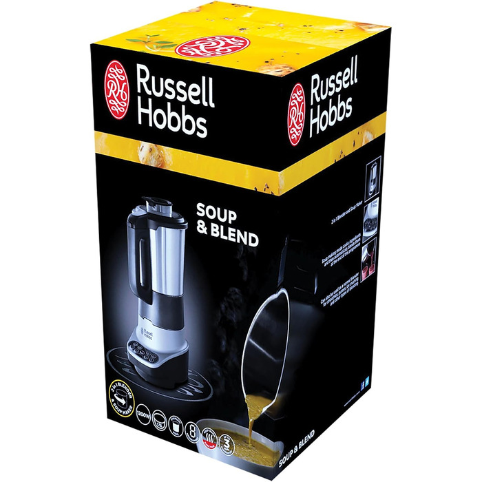 Мультиварка Russell Hobbs 2в1 Суповарка та блендер Супова машина (повністю автоматичний блендер з функцією приготування супів та дитячого харчування, смузі, 8 програм, 1,75 л) Супова машина 21480-56