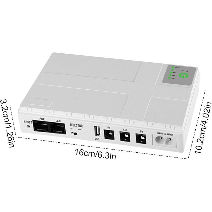Портативна резервна батарея, акумулятор безперебійного маршрутизатора, джерело живлення маршрутизатора, резервний захист від перенапруг акумулятора, динамік міні-блоку живлення модему, вихідна батарея для світлодіодного освітлення Європейські норми Білий