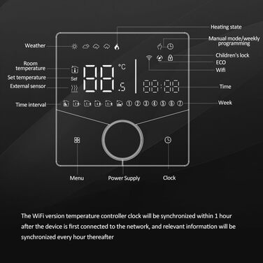 Weytoll Smart WiFi Thermostat with App Control, Programmable, Weekly, Frost Protection, Ideal for Home, School, Office, Hotel, Weytoll Smart WiFi Thermostat with App Control, Programmable, Weekly, Frost Protection, Ideal for Home, School, Office, Hotel