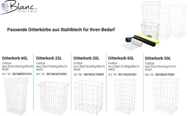 Контейнер для макулатури Blanc HYGIENIC FIX на 20 л з дротяної сітки , підвісний або стоячий, білий