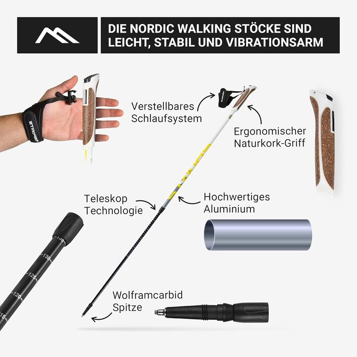 Палиці для скандинавської ходьби Nordic Walking Poles, легкі, з сумкою для перенесення