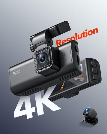 Відеореєстратор REDTIGER F7N 4K з WiFi GPS передній 4K/2.5K і задній 1080P подвійний відеореєстратор, 3,18-дюймова камера для автомобілів, ширококутна відеореєстратор на 170, паркувальний монітор, підтримка 256 ГБ Макс