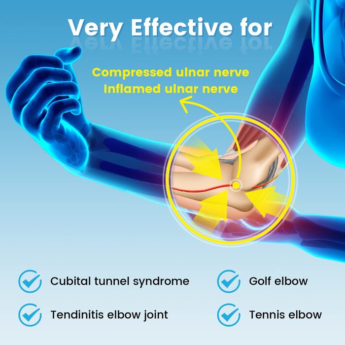 Бандаж для ліктя, бандаж для ліктьового суглоба при ліктьовому синдромі, нещодавно оновлений з 4 регульованими кутами, фіксований лікоть, запобігає надмірному згинанню, для чоловіків і жінок -L/XL