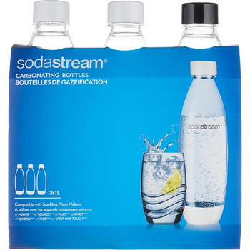 Пляшки SodaStream з плавленням для Source, Play, Power, Spirit, Fizzi та Genesis Carbonator, 1 літр, 3 упаковки (3 x 1 л) одинарні