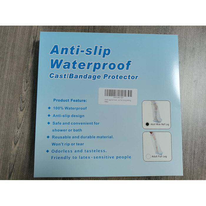 Захисний чохол для душу Fasola Ноги Нековзний, Захист від бандажа Водонепроникний для дорослих для стегна, гомілки, коліна, стопи, гіпсовий захист Водонепроникна нога Тримайте рани та бинти сухими під час купання (дорослі довгі ноги)