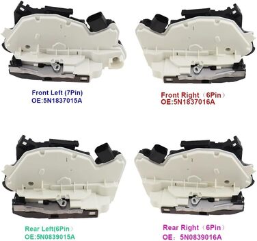 Привід центрального замка Привід дверного замка Засувка центрального механізму Костюм для VW Для Tiguan Для Passat Для CC Для Skoda Для Fabia For Superb Для сидіння 2007-2023 5N1837015A Привід замка засувки (колір передній правий