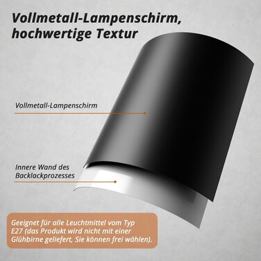 Торшер OUSFOT Вітальня висотою 146см 230V E27 Max 40W Ретро торшер з металевим тримачем лампи Лампа для читання для офісу, спальні (без лампочок) Чорний