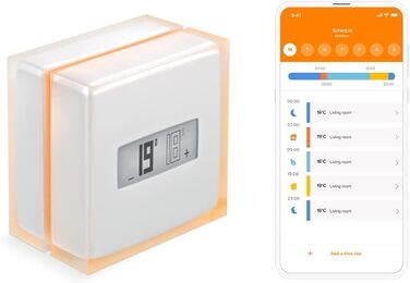 Розумний термостат Netatmo для керування системами опалення, NTH01-DE-EC, помаранчевий, білий