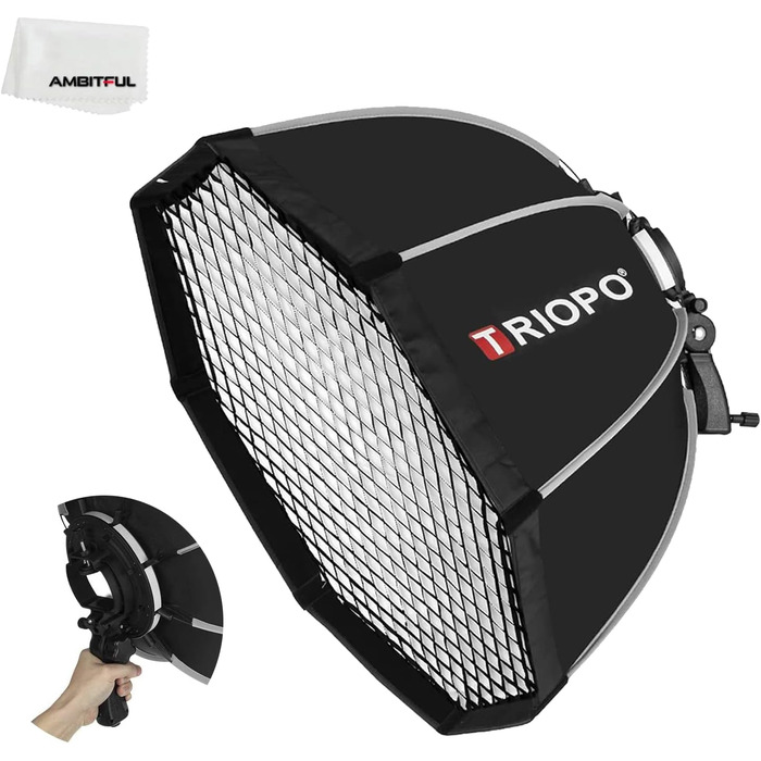 Фотодошка Triopo 90 см Speedlite Flash Восьмикутна парасолька Softbox Швидка установка Speedlite Flash Softbox стільникова сітка для студійного стробоскопа Outdoor Fotografy (90см)