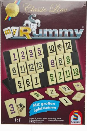 Класична лінія MyRummy, Гра з укладання плитки з великими ігровими фігурами Одинарна, 49282 -