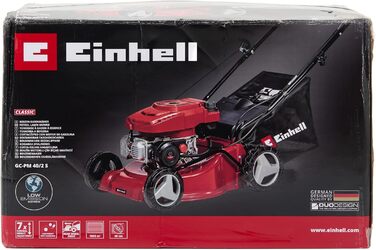 Бензинова газонокосарка Einhell GC-PM 40/2 S (2 кВт, 1-циліндровий 4-тактний двигун OHV, відключається задній привід, 7-ступінчасте центральне регулювання висоти зрізу, травозбірник на 45 л) нова модель без аксесуарів