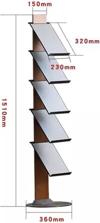 Підлоговий стелаж для журналів офісний стелаж для журналів, креативний багатошаровий металевий стенд для презентацій, підлоговий стелаж для журналів, книжкова полиця, стенд для даних, стелаж для виставкових брошур