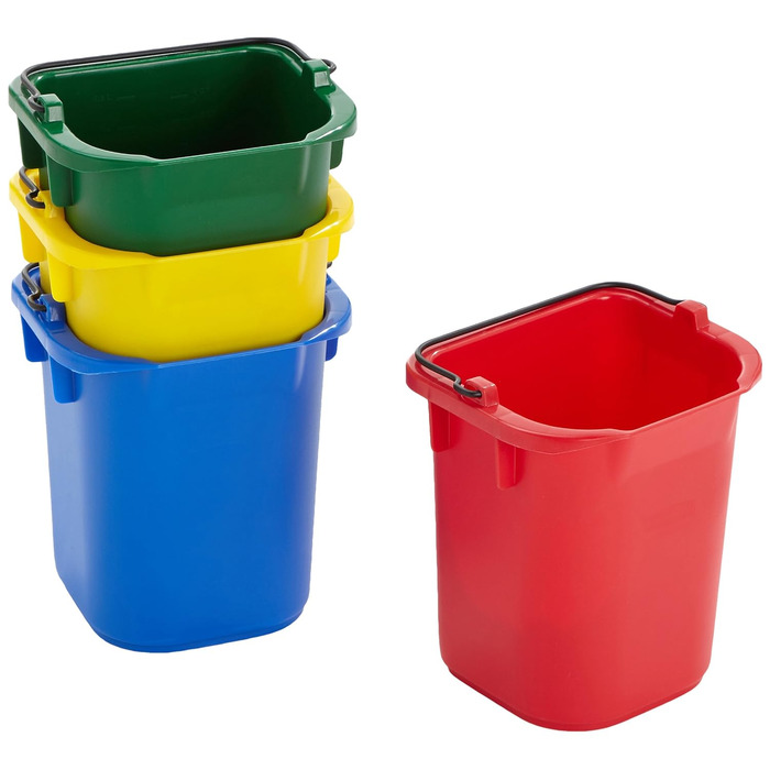 Відро для дезінфекції Rubbermaid Commercial Products 5qt - червоний/жовтий/синій/зелений