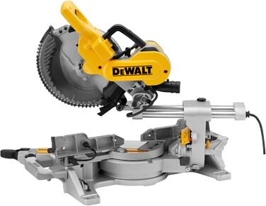 Панельна пила DEWALT DWS727 потужністю 1650 Вт (250 мм, з обмежувачем глибини різання, безступінчастим регулюванням кута нахилу та кута скосу, індикатором лінії різання (XPS), в комплекті пиляльне полотно, мішок для пилу та приладдя)