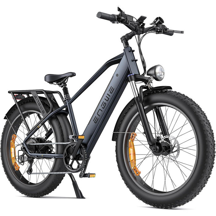 Гірські електричні велосипеди ENGWE E Bike, акумулятор Ebike 48V 16Ah до 150 км, електронний велосипед з жирними шинами 26x4 дюйма, електричний велосипед з двигуном 250 Вт макс. 25 км/год, E26 High-Step Galaxie Grey-HT