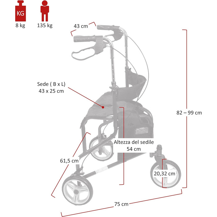 Ролик Antar AT51004 Tricycle, 6000 г