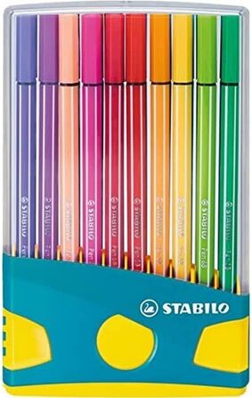 Фломастер преміум-класу - STABILO Pen 68 ColorParade - 20 серветок в - з 20 різними кольорами (бірюзовий/жовтий)