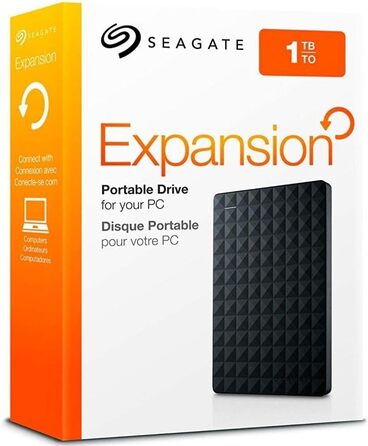 Портативний зовнішній жорсткий диск Seagate Expansion Portable на 1 ТБ, 2,5 дюйма, USB 3.0, для ПК і ноутбуків, 2 роки гарантії, номер моделі STEA1000400 1 ТБ Portable