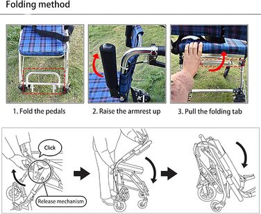 Інвалідні коляски, розбірні, легкі алюмінієві інвалідні крісла, переносні, зі складною спинкою, легкі транспортні та туристичні інвалідні крісла, вага всього 18 кг