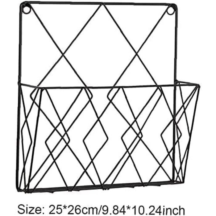 Стійка для журналів IHONYI - настінна підставка для журналів, металевий тримач для журналів, тримач для журналів чорний, настінний органайзер для журналів для офісу, вітальні, спальні