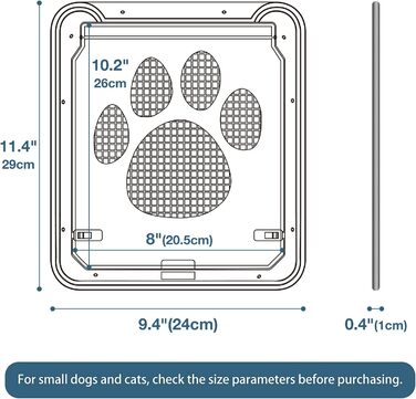 Заслінка для домашніх тварин NAMSAN з магнітом Заслінка для собак Котяча заслінка для Fly Screen Двері для домашніх тварин, що замикаються, для котів/собак Маленький 29 см x 24 см