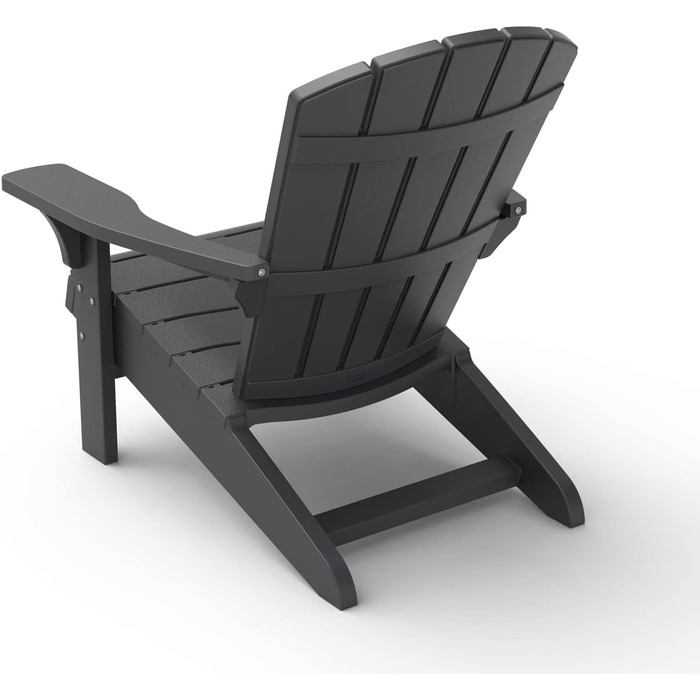 Стілець Keter 17208310a Allibert by Troy Adirondack, Вуличне пластикове садове крісло, захист від погодних умов, патіо та балкон, антрацит, 93 x 81 x 96.5 см Антарцит