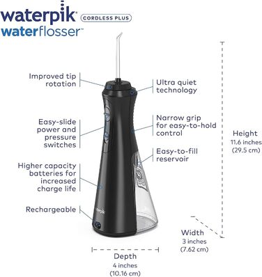 Іригатор для порожнини рота Waterpik акумуляторний WP-462E1 ЧОРНИЙ