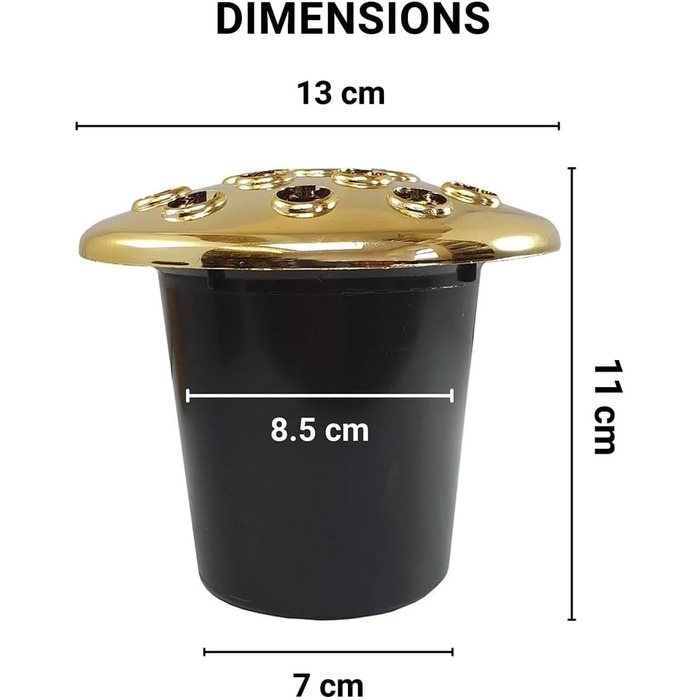 Набір з 2 тримачів для квітів на могилу, меморіальні вази для могил із золотою кришкою, міцні пластикові горщики для квітів на могилу, що вставляються в бік могили, ваза для прикраси могили