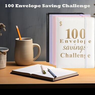 Папка Jakiro 100 Envelopes Money Saving Challenge, Грошові конверти Швидкозшивач для економії грошей, Папка A5 Envelope Money Challenge для економії 5,050 доларів США (фіолетовий)