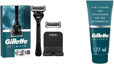 Бритва для інтимної гігієни Gillette з 2 лезами та набір для гоління для інтимного догляду для чоловіків (177 мл) Комплект з набором для гоління