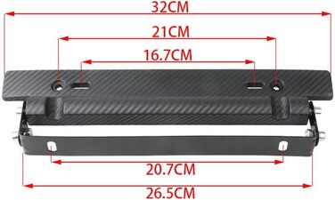 Тримач автомобільного номерного знака Ihreesy, регульований тримач номерного знака Універсальна рамка номерного знака з малюнком вуглецевого волокна Тримач номерного знака