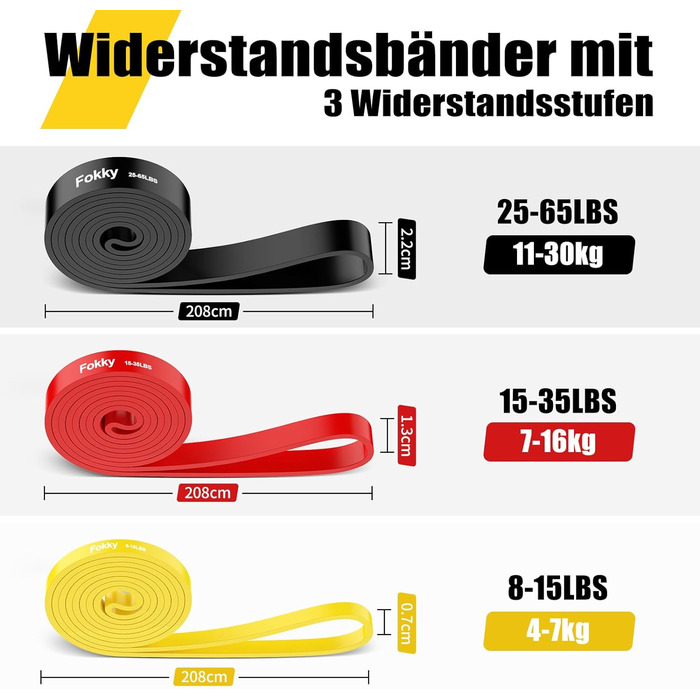 Набір стрічок опору, фітнес-браслети з 3 рівнями опору - з дверним анкером, ручками, захисним чохлом, сумкою для перенесення та інструкціями з тренувань, стрічки опору для фітнесу/йоги/силових тренувань для чоловіків і жінок