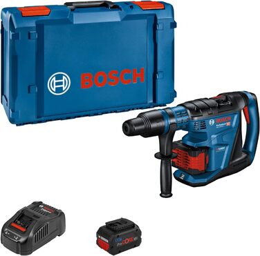 Акумуляторний перфоратор Bosch Professional 18V System BITURBO GBH 18V-40 C (у комплекті 2 шт. акумулятор ProCORE 5,5 Ач, швидкий зарядний пристрій GAL 1880 CV, ганчірка для машини, мастило, додаткова рукоятка, XL-BOXX) 2xProCORE18V 5,5 Ачзарядний пристрі