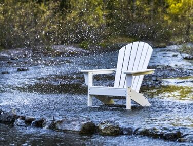 Оригінальні крісла Dream-Chairs з 2007 року Крісло Adirondack ALL SEASONS виготовлене з пластику в білому погодостійкому реклайнері для саду, балкона, тераси