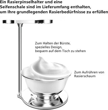 Набір для гоління Favali для чоловіків, універсальна важка підставка для гоління з нержавіючої сталі, тримач з чашею для гоління, безпечна підставка для гоління, для ручних бритв, щітка для гоління, чаша для гоління