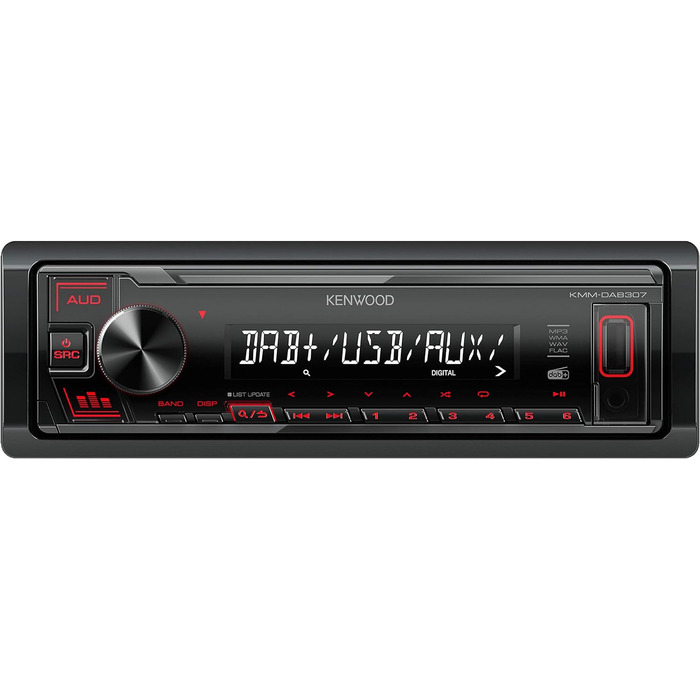 Автомагнітола з DAB/FM (звуковий процесор, USB, AUX, 4x50 Вт, червоне підсвічування, в т.ч. антена DAB) одинарна, 307 - USB