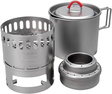 Набір для кемпінгу Evernew Titanium Lightweight Camping Mug Pot Stove Set, 500