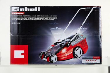 Акумуляторна газонокосарка Einhell GE-CM 36 Li Kit Power X-Change (36 В, ширина зрізу 36 см, до 350 м, безщіткова, травозбірник 40 л, висота зрізу 25-75 мм, вкл. 2 акумуляторні батареї 3,0 А-год та 2 зарядні пристрої) без комплекту для мульчування