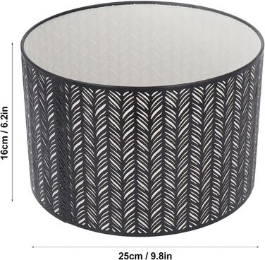 Декоративний барабанний абажур, Металевий барабанний абажур, Порожнистий візерунок, Великі абажури, Змінна кришка лампи, E27, E14 Світлий абажур для столу, Підлоги, Стельовий світильник, Чорний