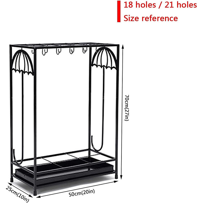 Органайзер для парасольок Cuiynic, підставка для парасольок підставка для тримача парасольки, чорно-біла, окремо стояча металева полиця-органайзер, полиця для зберігання, тримач підставки для парасольки, зберігання 1021 vit 10 hll 8 крокар
