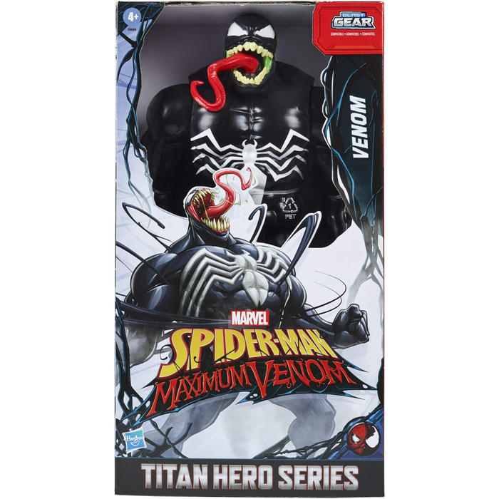 Фігурка Людини-павука E8684 Maximum Venom Titan Hero, натхненна всесвітом Marvel, з заднім портом, сумісним з Blast Gear, вік від 4 років і старше