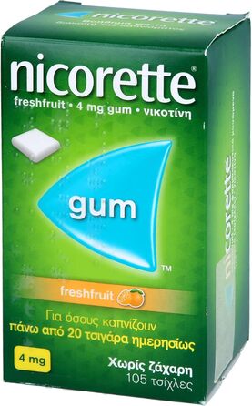 НІКОРЕТТЕ 4 мг жувальна гумка зі свіжих фруктів 105 шт.