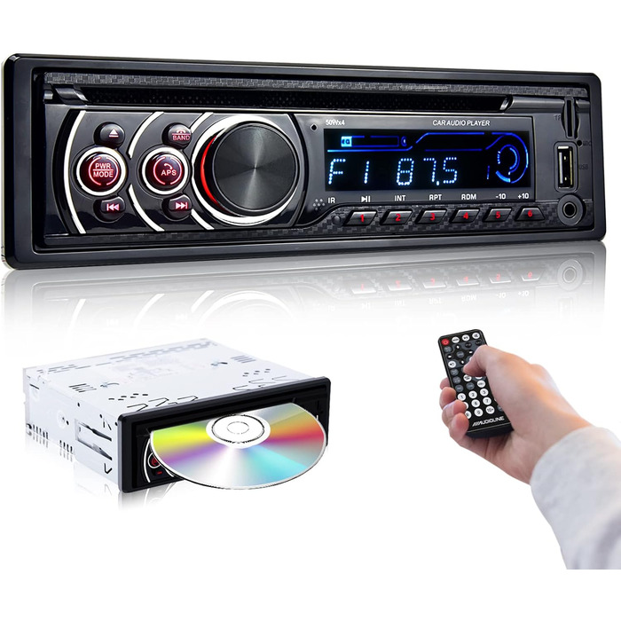 Автомобільна стереосистема Podofo 1 Din CD DVD Bluetooth Handsfree 1Din Автомобільна радіостанція FM USB SD AUX MP3 CD програвач Автомобільна стереосистема з пультом дистанційного керування