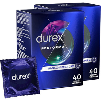 Презервативи Durex Performa презервативи, що розширюють дію, з 5 гелем, що містить бензокаїн, і легка форма 40 упаковок (1 x 40 шт. ) (40 шт. (2 упаковки))