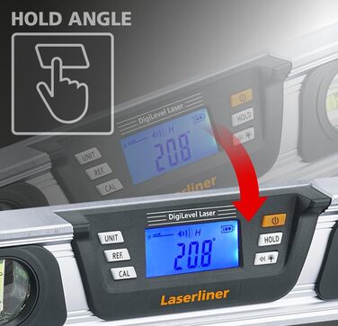 Цифровий електронний нівелір Umarex Laserliner DigiLevel Laser G40 (електронний вимірювальний прилад, цифрове вимірювання нахилу на 360, сигналізація 90/45/0, точність вимірювання 0,5 мм/м)