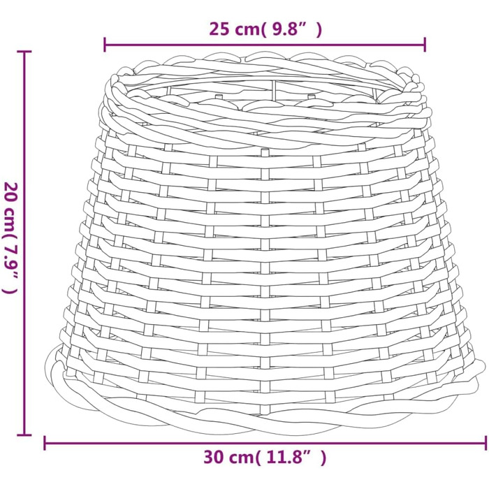 Абажур, стельовий абажур для вітальні, спальні, їдальні, підвісний абажур з 1 лакованим залізним розеткою, плафон стельового світильника, абажур настільної лампи, коричневий плетений коричневий Ø 30 x 20 см